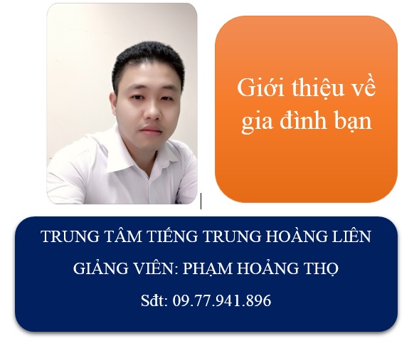 Giới thiệu về gia đình bạn bằng tiếng Trung